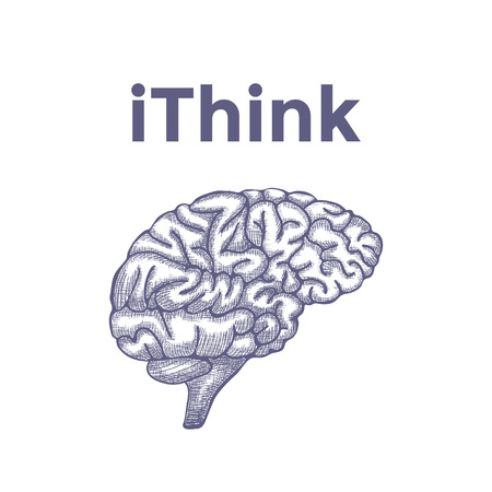 Sketch Ink Human Brain, hand drawn, Engraved Anatomical illustration. Vector illustrationのイラスト素材