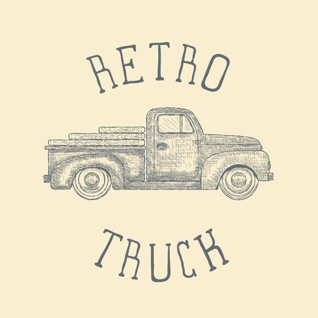 Retro truck icon.のイラスト素材