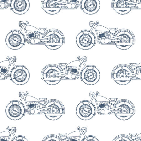 Vintage motorcycle pattern.のイラスト素材