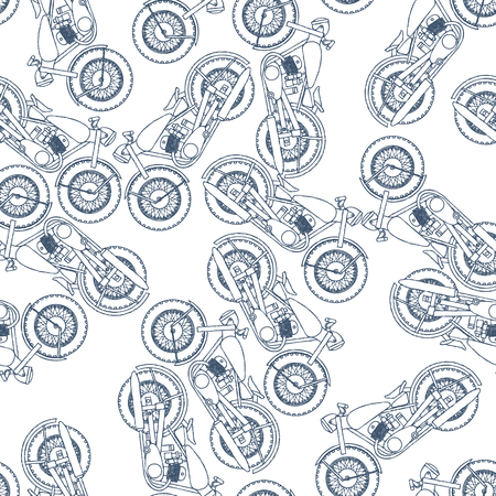Vintage motorcycle pattern.のイラスト素材