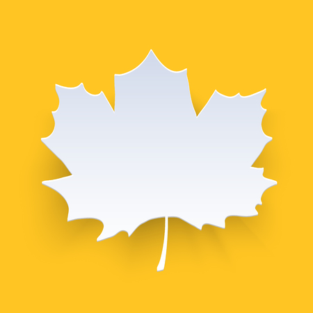 Autumn maple Leave on Yellow Background. Vector illustrationのイラスト素材