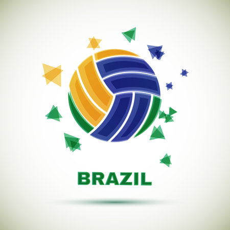 Volleyball Championship Banner Abstract Volleyball With Brazilian