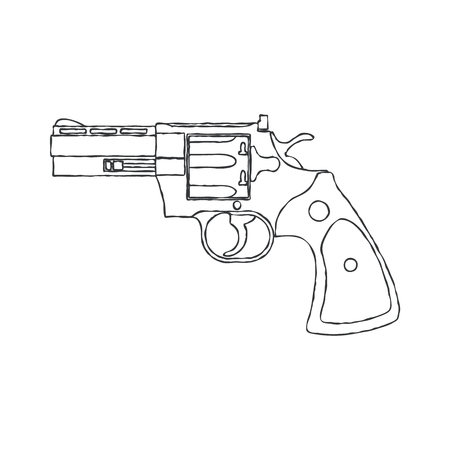 Vintage Revolver Gun.のイラスト素材