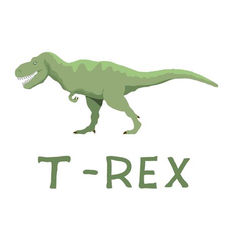 T-rex Cartoon isolated on white Background. Vectorのイラスト素材