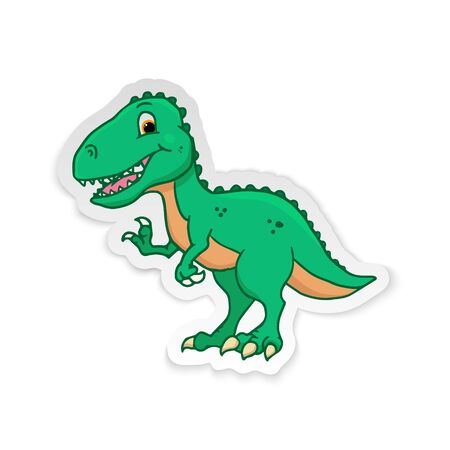 Cute Cartoon Dinosaur - T-rex tyrannosaurus rex. Vector illustrationのイラスト素材