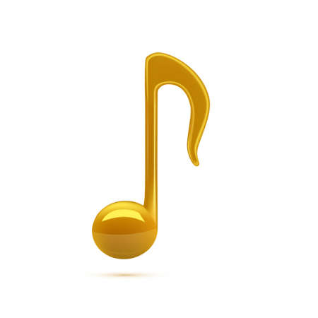 3d Golden Music Notes Vector isolated on white backgroundのイラスト素材