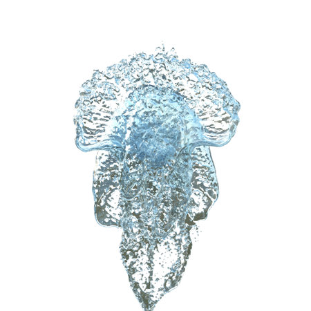Water Splash on white background 3d render Illustrationの写真素材