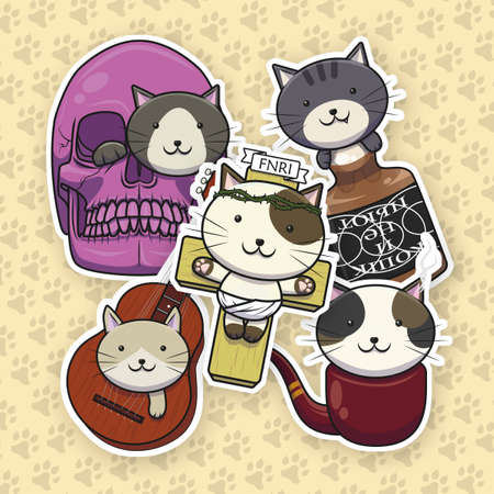 Out of Context Cats Vector Packのイラスト素材