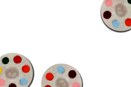 color palette on white paperの写真素材