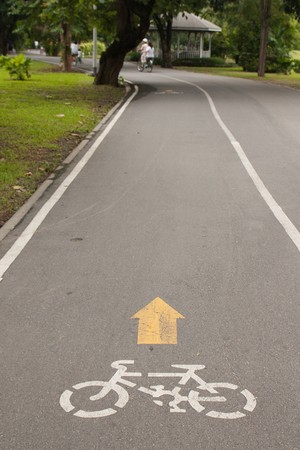 Only bike path in the parkの写真素材