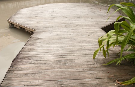 Port waterfront near gardenの写真素材