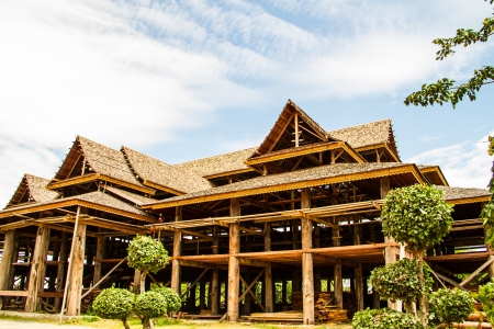 wood temple buildingの写真素材