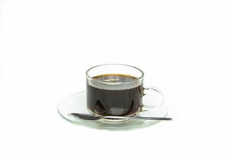 a cup of coffee on white backgroundの写真素材
