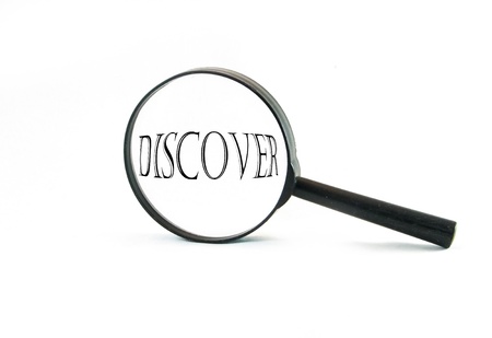 Magnifying glass on the white background .の写真素材