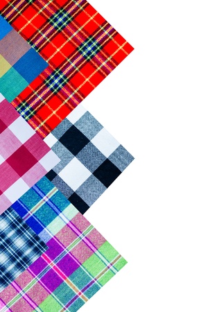 Variety of scott fabric on the white background.の写真素材