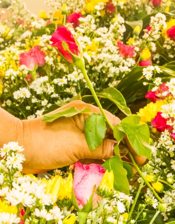Flower stylist decoration flower for wedding theme の写真素材