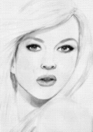 Halftone of painting  a woman face.の写真素材