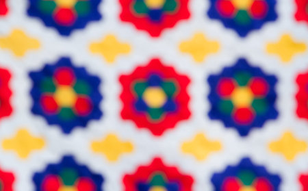 Blur version of colorful handmade fabric.の写真素材