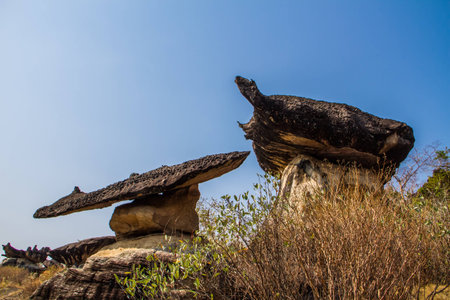 Amazing nature rock with blue sky .の写真素材