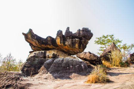Amazing nature rock in the mountain of Thailand.の写真素材