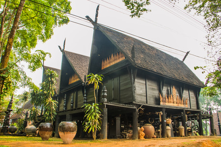 Thai style house in the museum of art in Chiang rai,Thailand.のeditorial素材