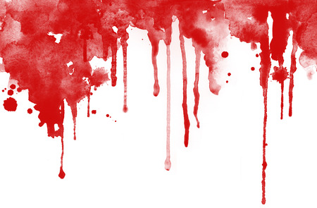 Red ink droped on white background.