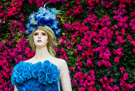 Chiang rai,Thailand-January 4,2015 : Model  with flower dress in Chiang rai flower festival 2014.This event will happen in winter time every year.のeditorial素材