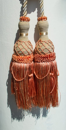 Classic curtain rope and fringe.の写真素材