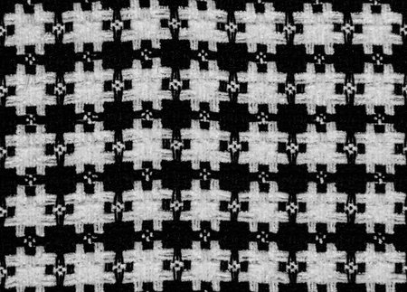 Black and white fabric close up background.