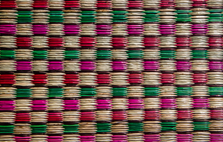 Colorful papyrus mat close up background .の写真素材