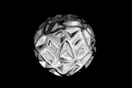 Silver ball on black background.の写真素材