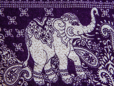 Illustration of elephant print fabric.の写真素材