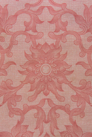 Pink flower print fabric background.