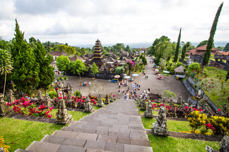 BALI,INDONESIA - AUGUST 19: Tourist visiting  Pura Besakih  on August 19, 2016 in Bali, Indonesia.The other name of Pura Besakih is Mother temple.のeditorial素材