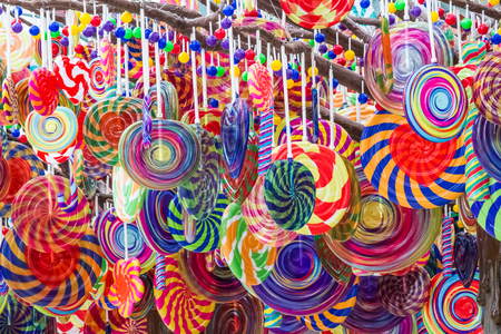 Colorful candies model hanging around.の写真素材