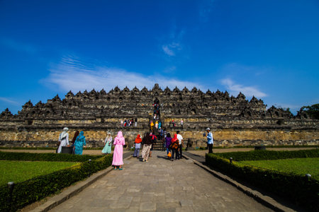 YOGYAKARTA,INDONESIA-AUGUST 28 :Tourist come to visit Borobudur in Yogyakarta,Indonesia on August...