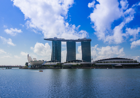Singapore city view from Marina Bay.のeditorial素材