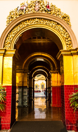 Detail of temple gate in Myanmar style.の写真素材