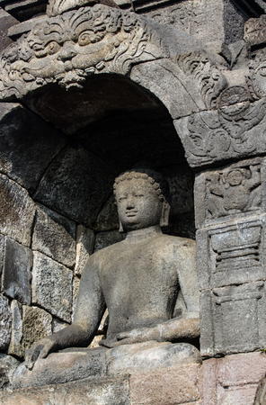 Buddha image of Borobudur in Yogyakarta,Indonesia.の写真素材