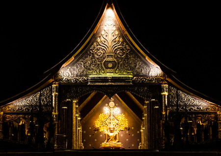 Buddhist temple in the night .の写真素材