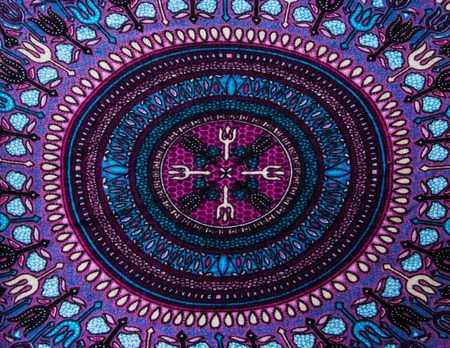 Indian style fabric close up background.の写真素材