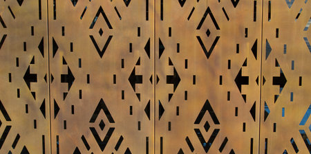 Copper ornament close up background.