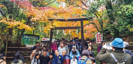KYOO, JAPAN - NOVEMBER 25, 2019: Nonomiya-jinja in Kyoto. A Shinto shrine in the Arashiyama district on the west side of the city of Kyoto in Kyoto prefectureのeditorial素材