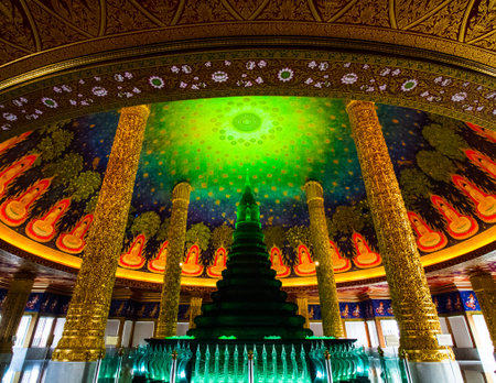 Wat Paknam Bhasi Charoen The emerald green pagoda .