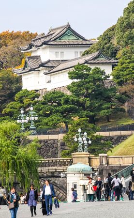 TOKYO, JAPAN - NOVEMBER 19, 2019: Tourist visit Imperial palace in Tokyo,Japan .This place is one of tourist attraction in Tokyo.のeditorial素材