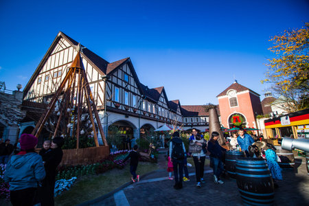 KOBE,JAPAN- NOVEMBER 30,2019:Top station of Kobe Nunobiki herb gardens at Kobe ,Japan.Visitors can go by cable car or walk to central station and top station.のeditorial素材