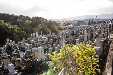 Japanese cemetery in Kyoto,Japan.の写真素材