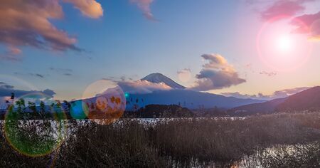 Mt.Fuji view from Kawaguchiko lake .の写真素材