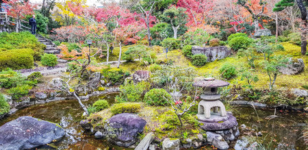 Autumn at Yoshikien garden in Nara,Japan.