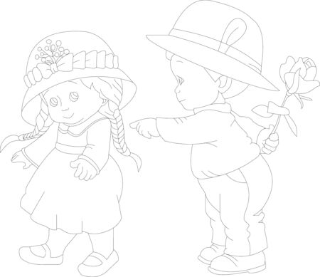 Girl a flower.のイラスト素材